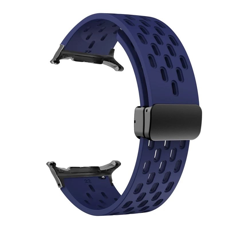 Magnetic Buckle Silicone Watch Strap with No-Gap Design
