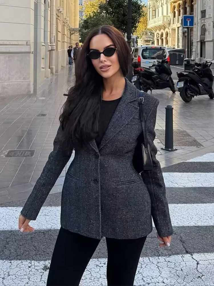 Women's Suit Pants Two-Piece Set Elegant Long Sleeve Blazer Coat + Straight-Leg Pants 2 Pieces Sets Streetwear Chic Woman Outfit