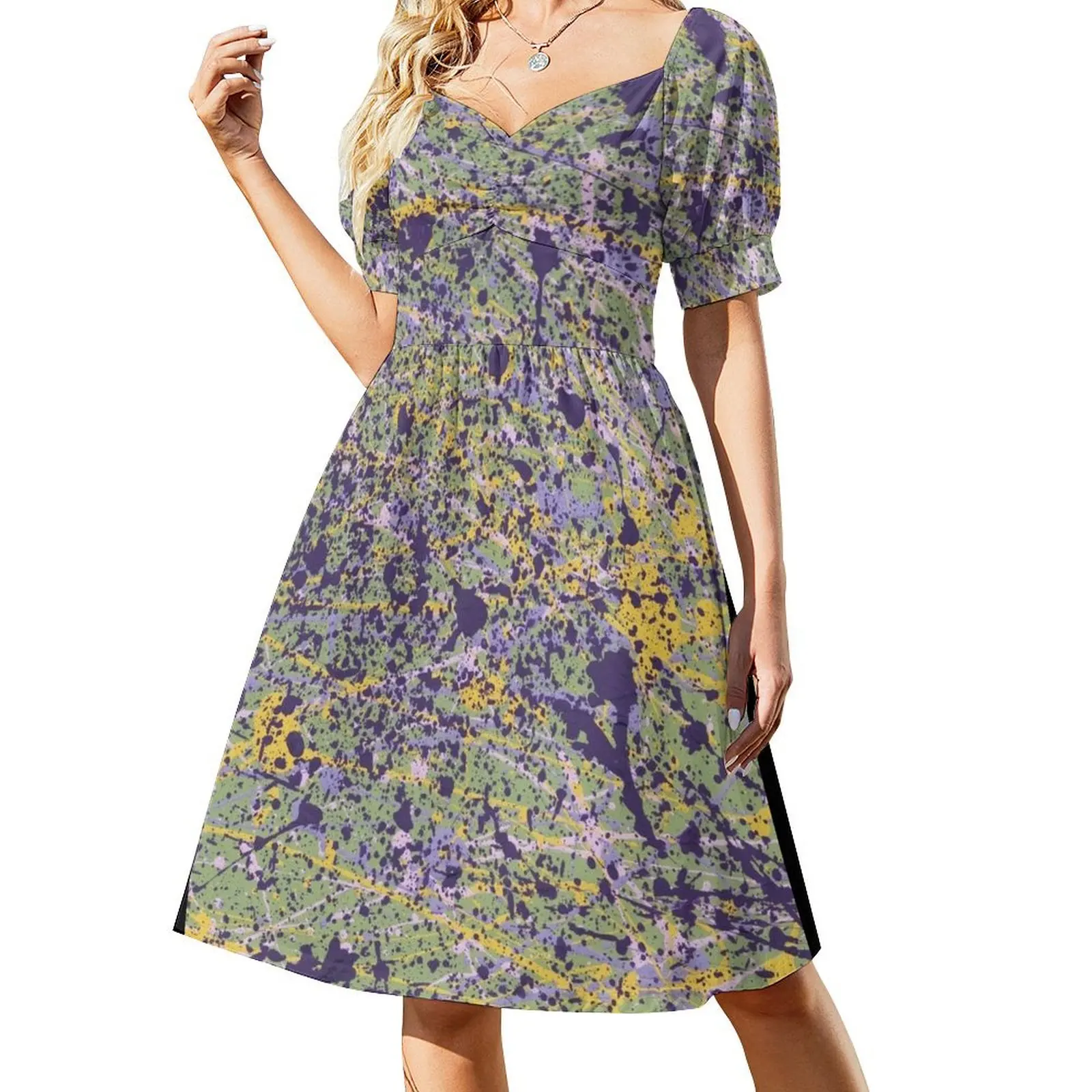 

Spring Garden Splatter Art Sleeveless Dress sexy dress Evening dresses
