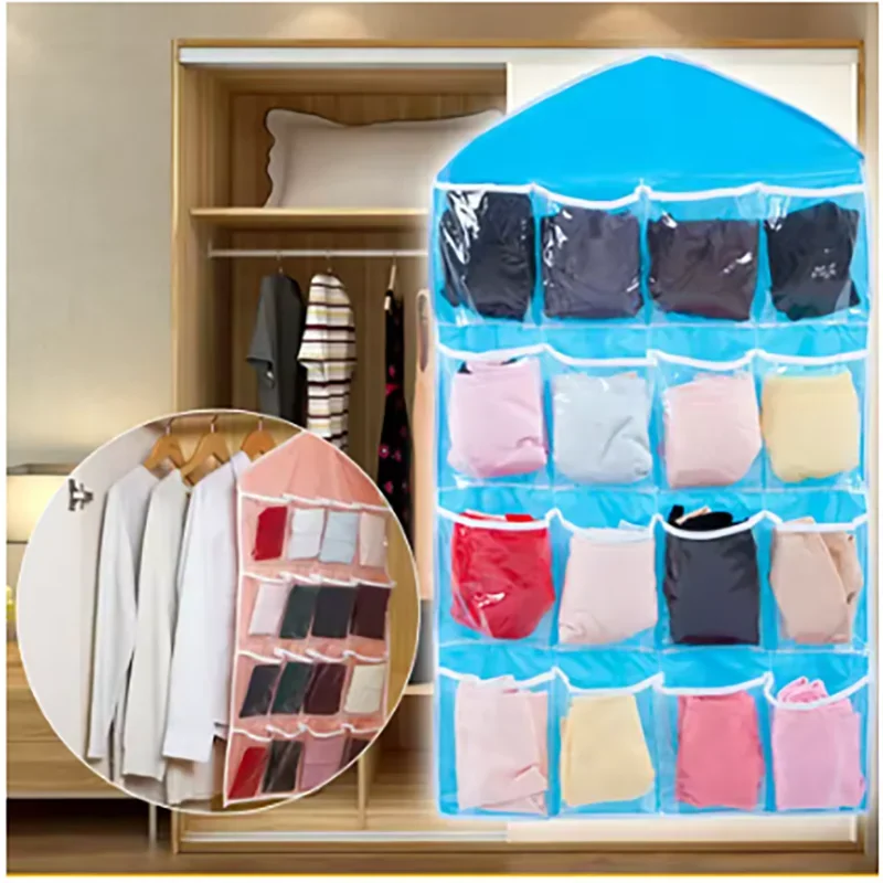 1PC 16 Grid Wall-mounted Clothes Organizer