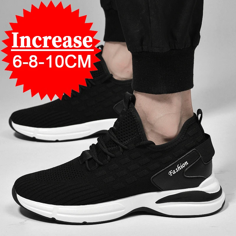 Breathable Mesh Elevator Shoes Men's Sneakers Height Increasing Shoes Leisure Sports Taller Shoes Man Increase Shoes Insole 8cm 2