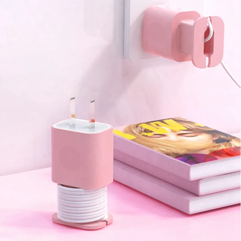 

20pcs Solid Color Soft Charger Adapter Protector Cover Cable Sleeve Storage Case for iPhone 18W 20W Quick Charger Adapter