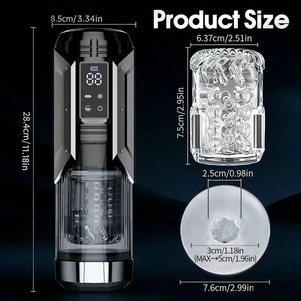 HeartCaptor Automatic Male Masturbator Cup 7 Modes Thrusting Rotating Sucking Electric Stroker Waterproof Rechargeable - Details 12