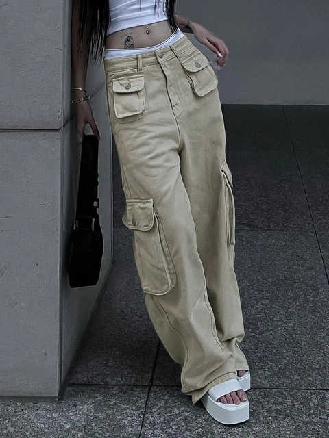 Baggy Khaki Cargo Pants Womens  Khaki Casual Cargo Pants Women