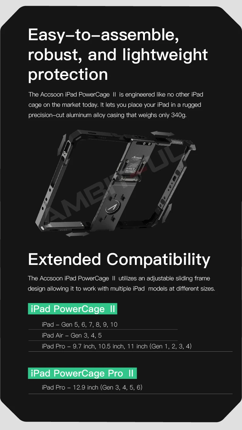 Accsoon CEPC-04 PowerCage Pro II Power Cage for iPad Pro 12.9 inch