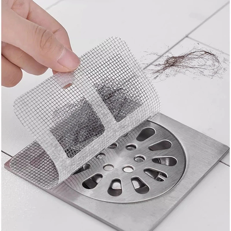 5-20Pcs Disposable Floor Drain Sticker Shower Drain Hair Catcher Cover Sink Strainers Anti-blocking Bathtub Mesh Filter