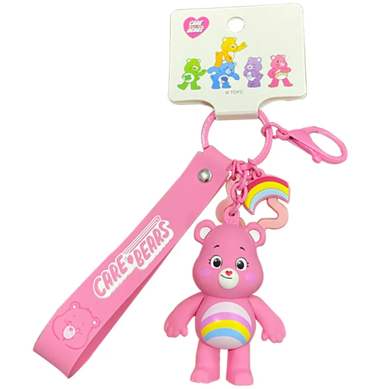 Genuine Carebear Rainbow Bear Keychain Cute Trendy Exquisite Doll Keychain Couple Ornament Children\'s Holiday Gift