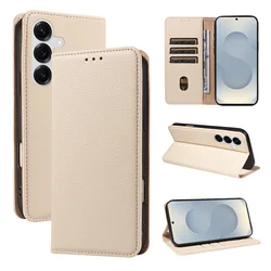 Fashionable Artificial Leather Wallet Phone Case with Anti - Drop Protection and Magnetic Closure - Galaxy A21s (Beige)