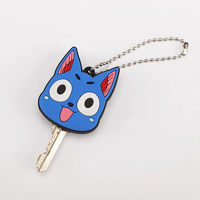 Keychain Case Cover LED Light PVC Silicone Key Ring Cap