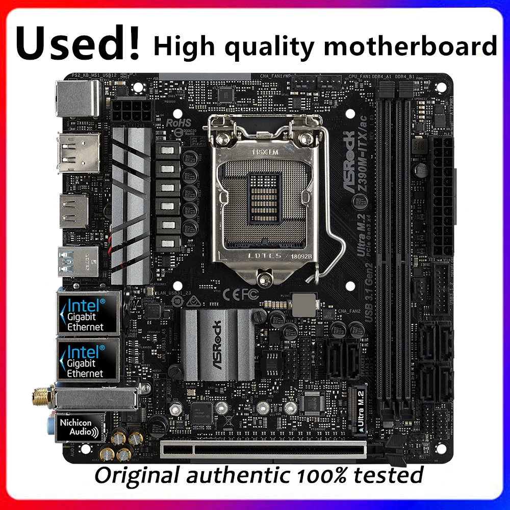 Scheda Madre Desktop Z390 Ddr4 Lga 1151 Originale Desktop Usato Z390M-Itx Per La Scheda Madre Del Desktop Z390M-Itx/Ac