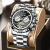 GLENAW High-end Hollow Flywheel Fully Automatic Mechanical Men's Dual Calendar Watch Waterproof Luminous Stainless Steel Watch 2