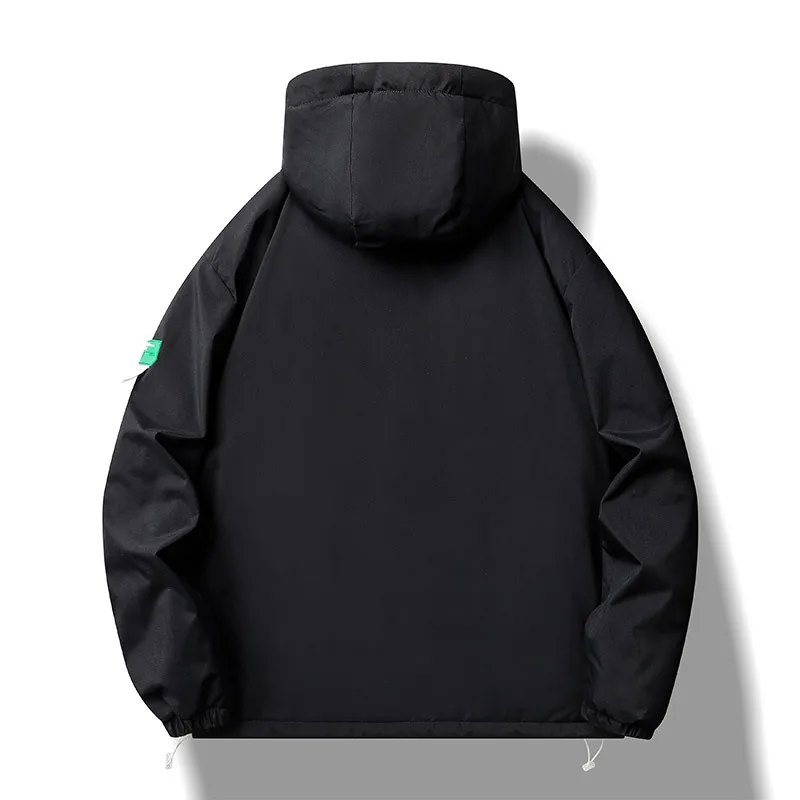 Winter Men's Thickened Lamb Cashmere Cotton Jacket Windproof Cold Resistant Hooded Assault Jacket Sport Outdoor Casual Coat