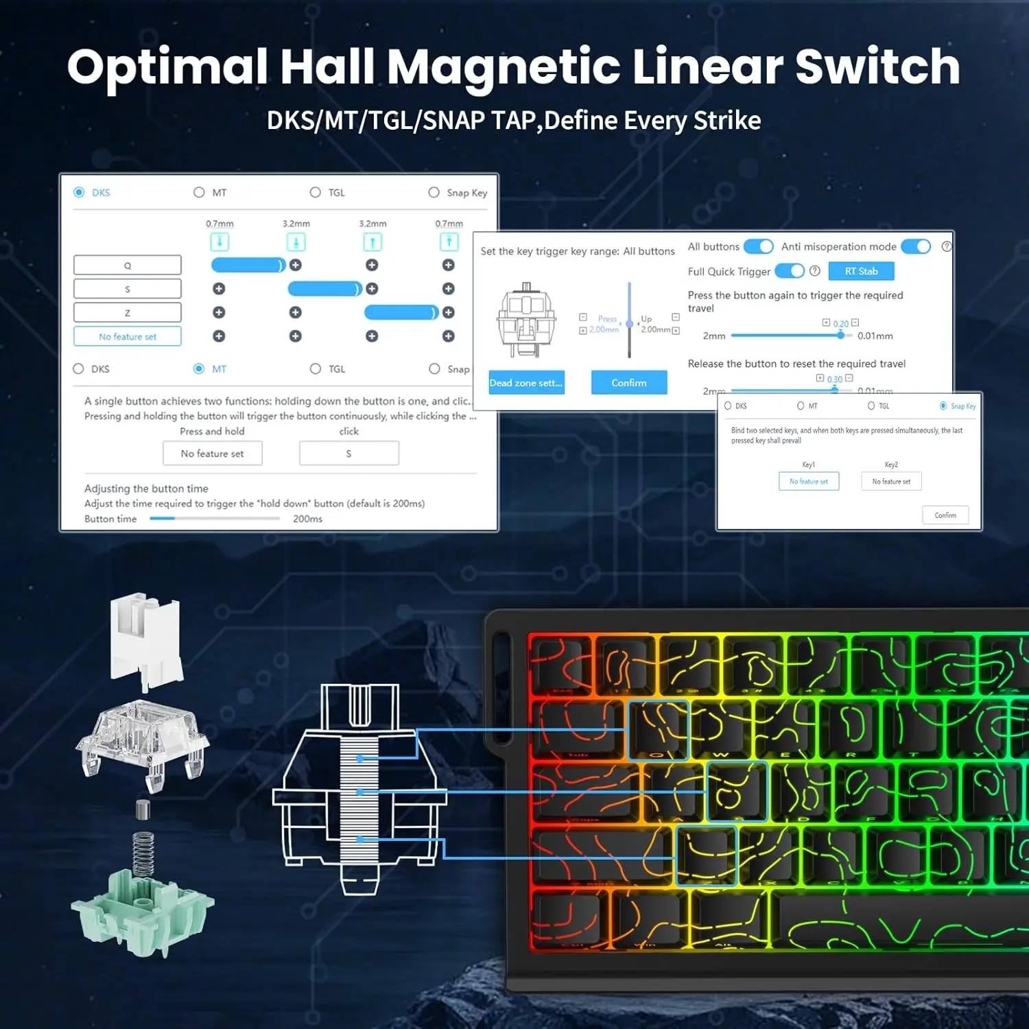 ZIYOULANG & ATTACK SHARK X68HE Rapid Trigger Magnetic Switch