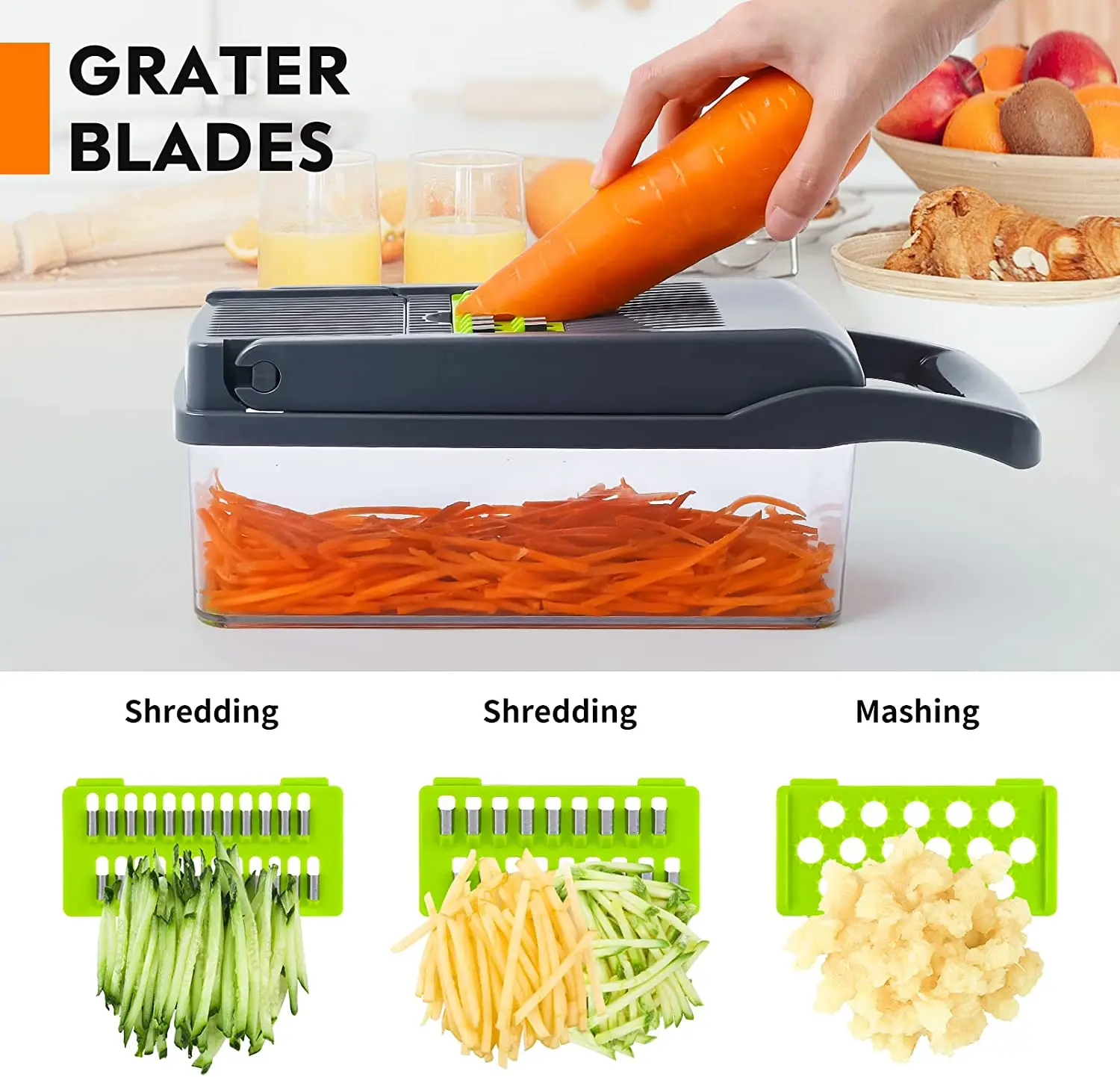 Mueller 12-Blade Multi Food Chopper/Slicer with Spiralizer