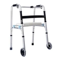 MultiFunction Walker for Elderly  DualUse Rehabilitation Travel Walking Stick with Seat and Durable Trolley Mobility Aid Chair 1