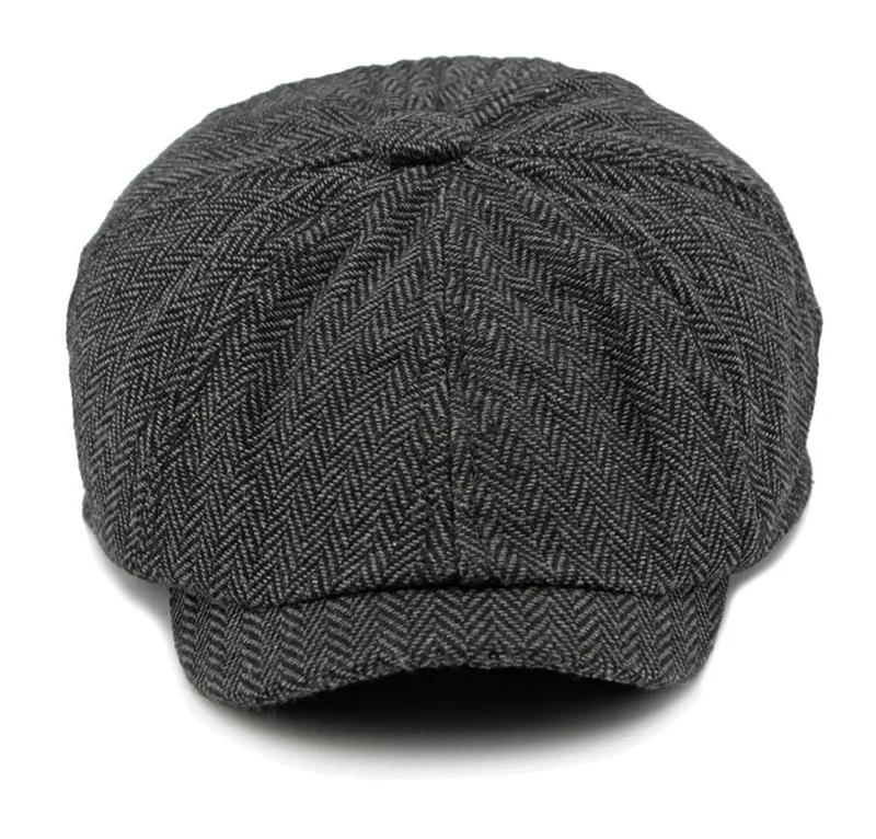 Twill flache Kappe für Männer Frauen Fischgräten muster Zeitungs jungen Kappen britischen Stil achteckigen Hut solide grün rot Detektiv Cabbie Baskenmütze Hut – Detail 16
