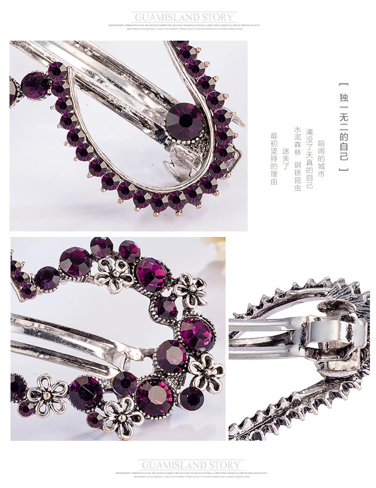 Neue modische Damen-Haarspangen mit Kristallblumen für Damen, elegante Schmuck-Haarspangen für Mädchen, Braut-Haarnadeln AE028 – Detail 16