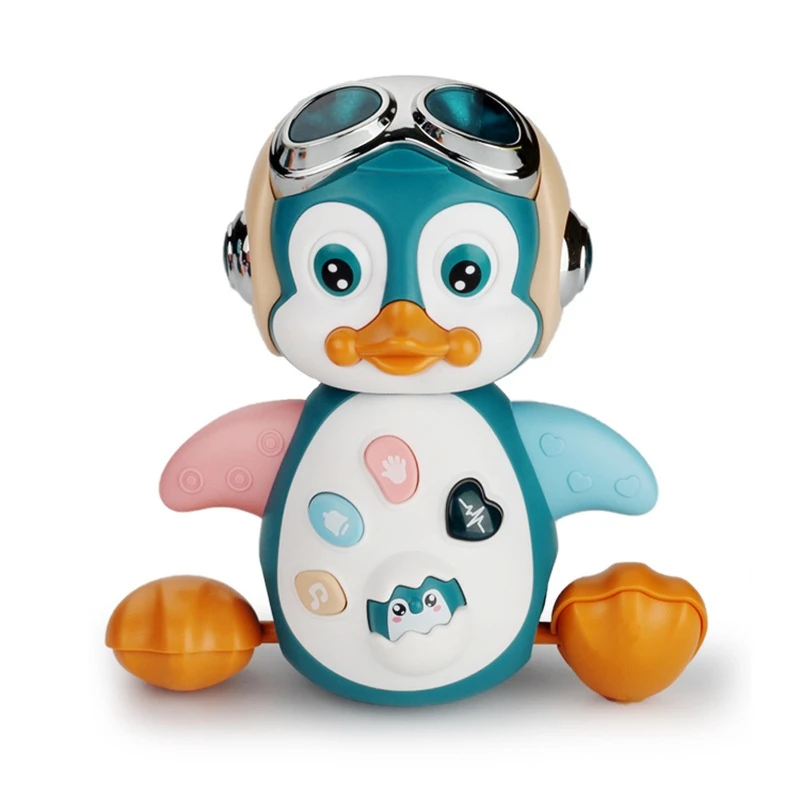 Musical penguin toy Musical Penguin Baby Crawling Toys Infant Moving Walking Dancing Toys with Light Toddler Interactive Development Tummy Time Gift