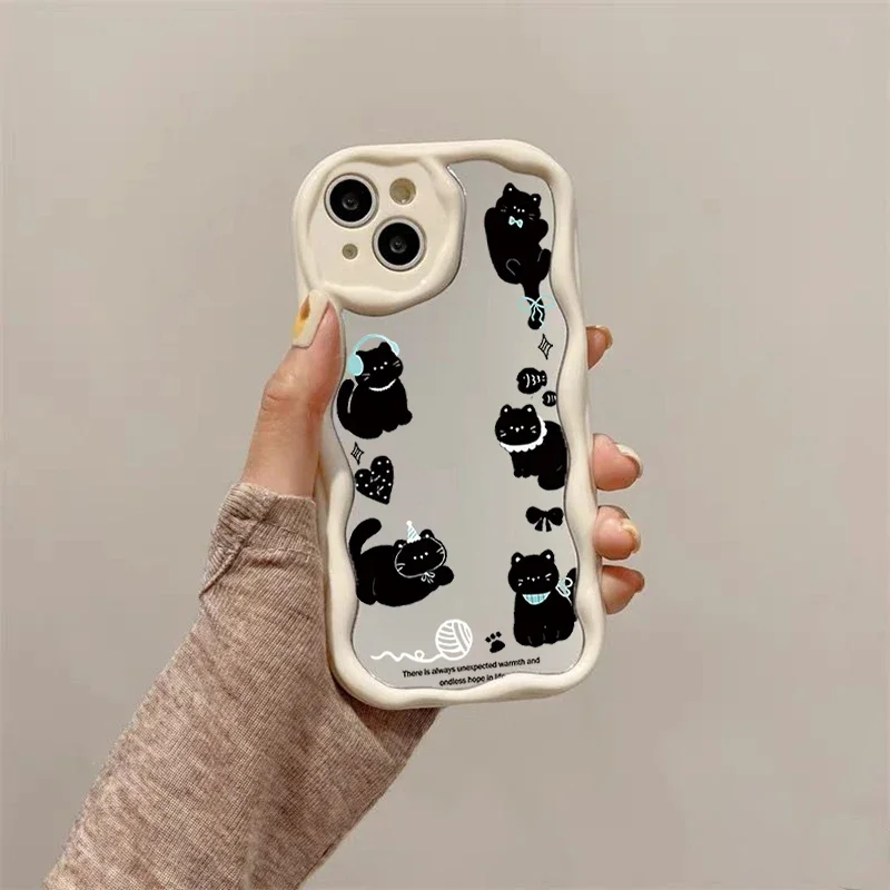 Cute Cat Soft Makeup Mirror Phone Case