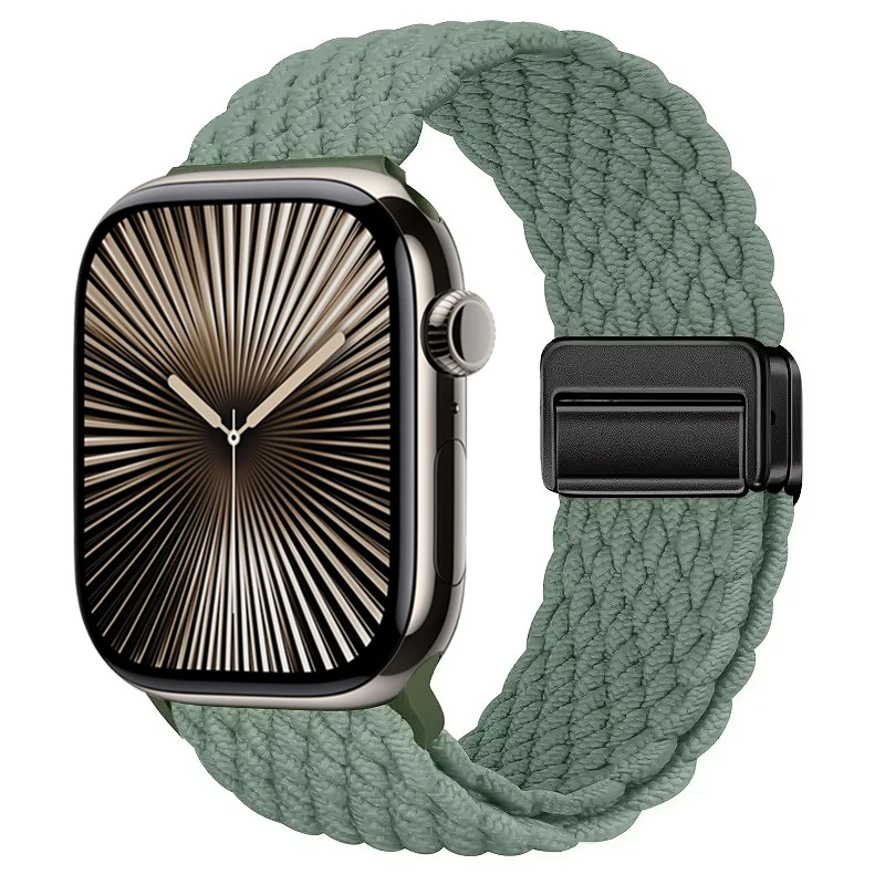 Nylon Braided Magnetic Loop Strap with Metal Accents