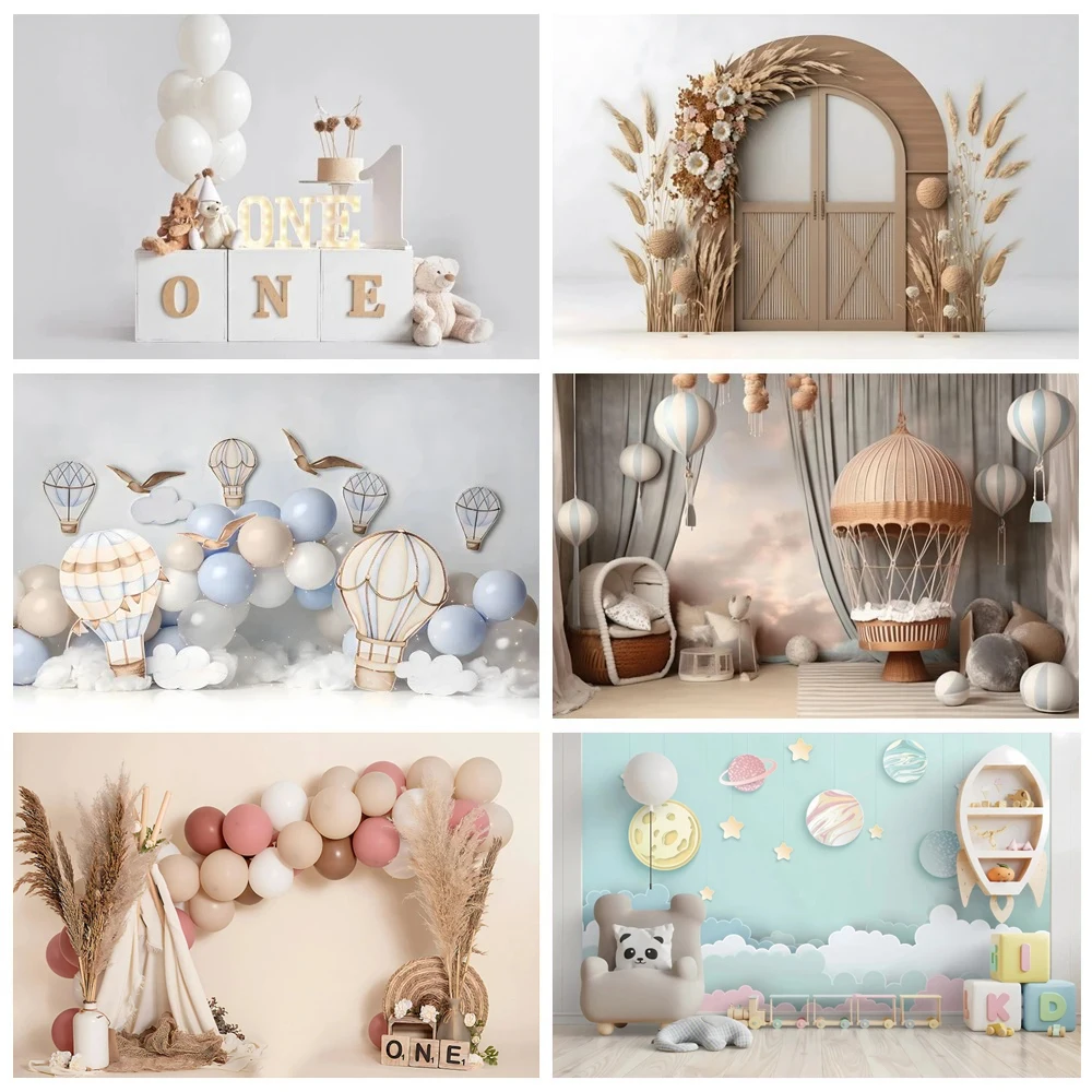Neugeborenen 1. Geburtstag Party individuelle Dekoration Fotografie Hintergrund bunte Ballon Junge Mädchen Baby Dusche Foto Hintergrund