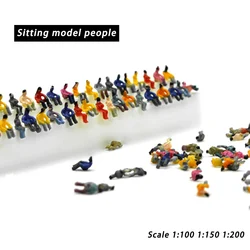 Scale1:100-200 Miniature People Model Sitting ABS Figures Person For HO Train Building Sand Table Scene Layout Diorama Kits