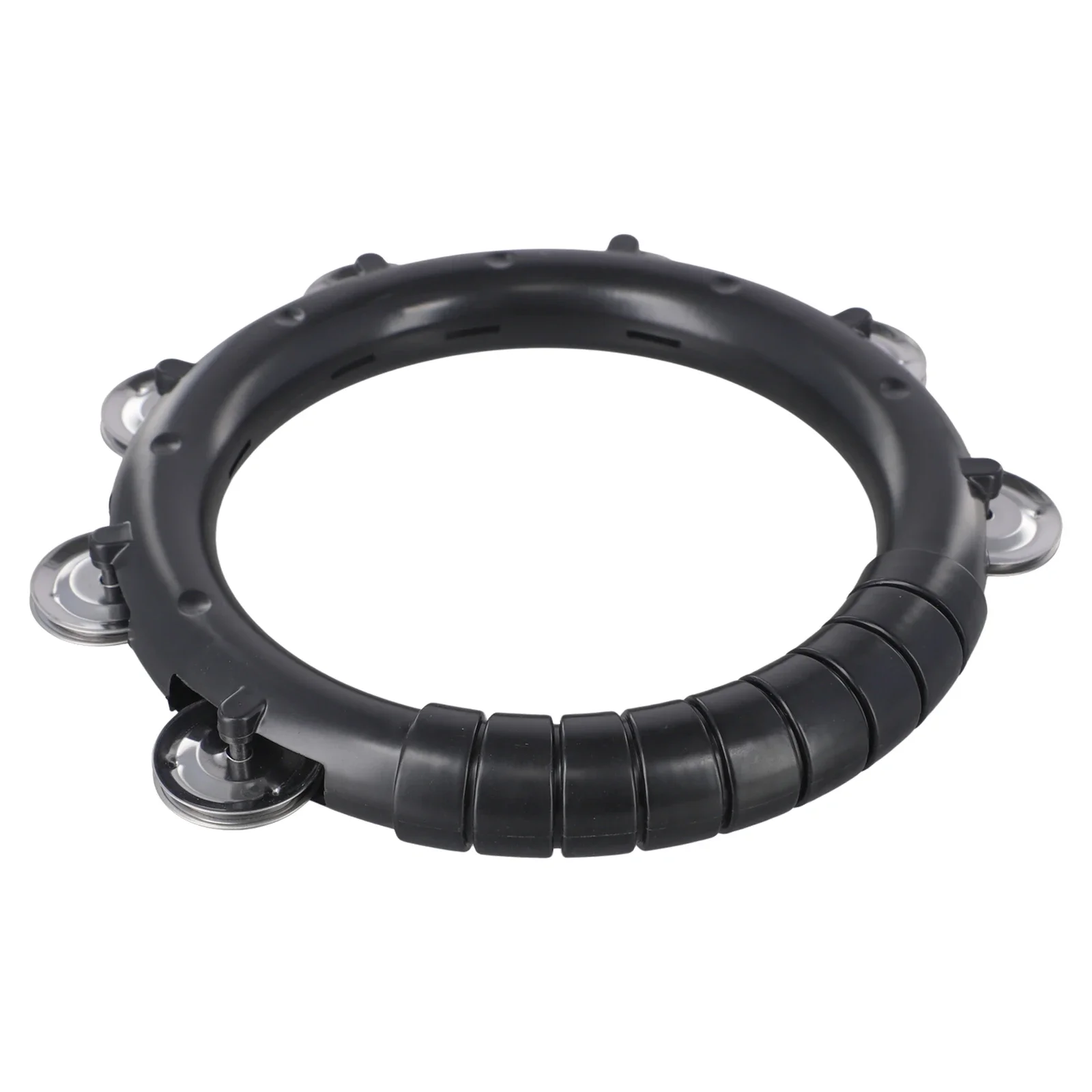 Tambourine Round Shape Grip Handle Hand Bell Jingles For KTV Dance Lead Party Church Christian Dance Tambourines Drum