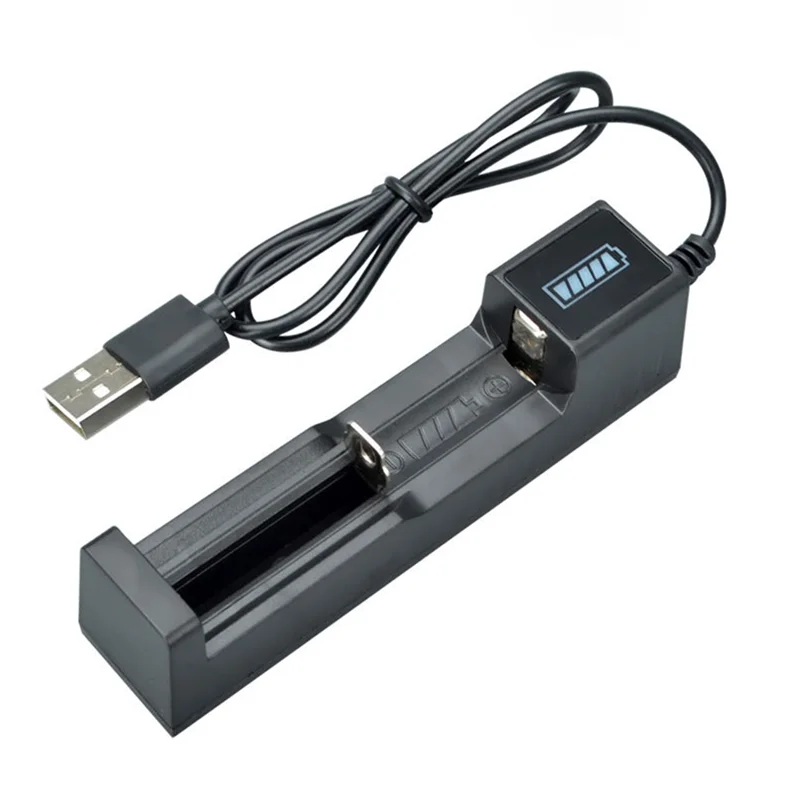 USB Battery Charger 1 Slot Universal Quick Charging Rechargeable Lithium Battery Charger for 18650 26650 14500 16340 usb battery charger