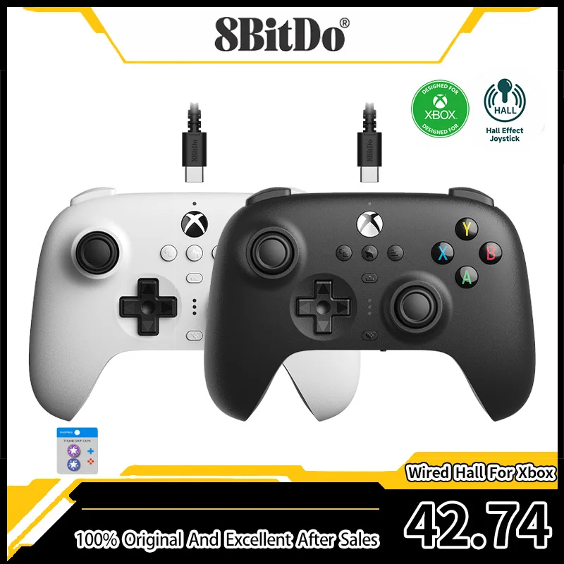 8Bitdo - Ultimate Controller Cablato Hall Joystick Supporto Per Microsoft Xbox Series, Series S, X, Xbox One, Windows 10,11 Gamepad