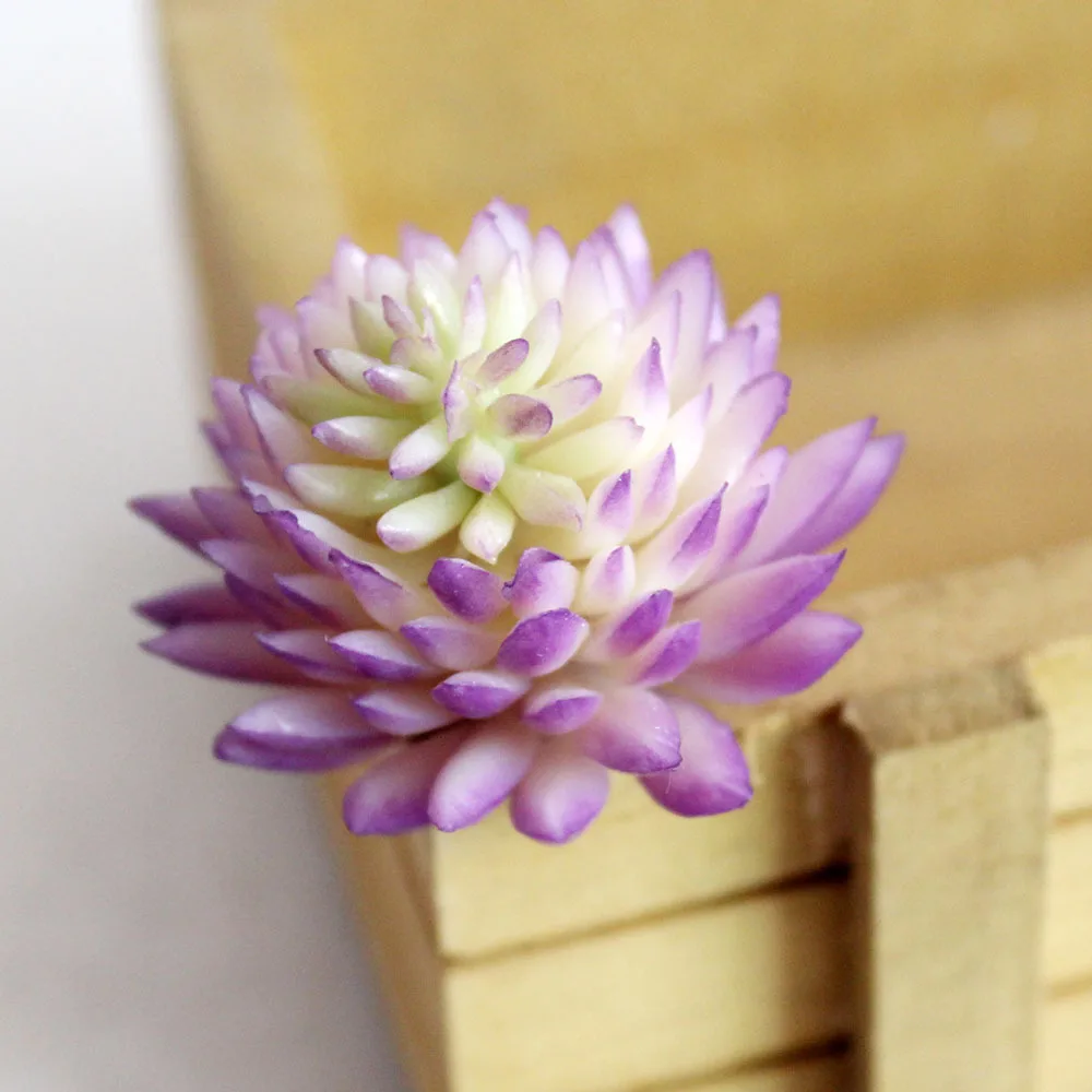 Vibrant Purple Flocking Artificial Succulent Decor
