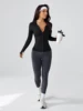 Women's Slim-Fit Hooded Sweatshirt - 2025 New Spring & Autumn Style, Waist-Cinched Yoga Activewear with Elegant Vibe 6