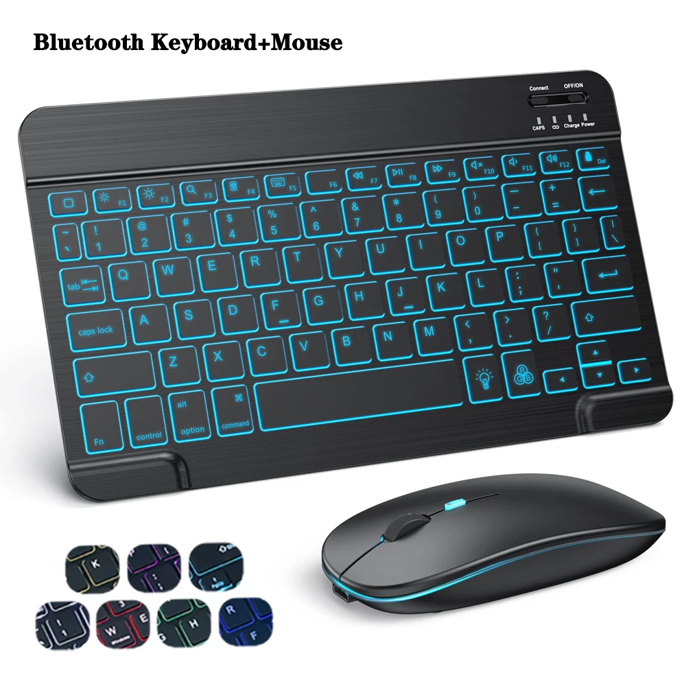 Compact 10-Inch Wireless Bluetooth Keyboard and Mouse Set for Tablets and Smartphones