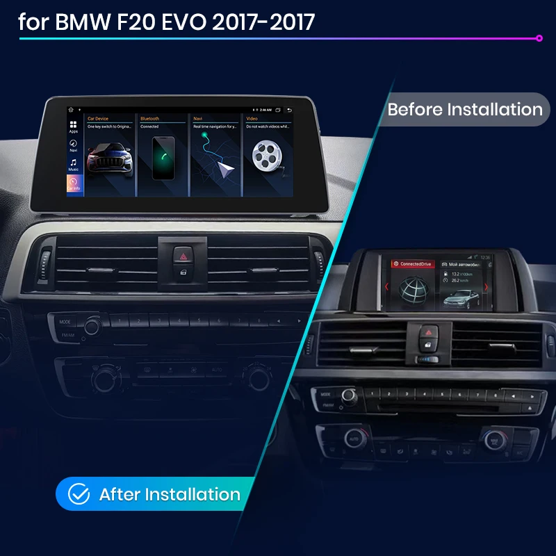 Radio de coche Junsun de 10,25 pulgadas con CarPlay inalámbrico y Android para BMW Serie 1 F20 2017-2019, sistema EVO, sistema inteligente, navegación GPS estéreo 2