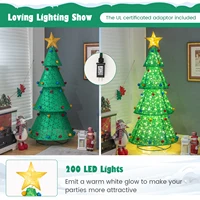 Pop-Up Christmas Tree Pull-Up Artificial Xmas Collapsible Decoration 200 Lights 4