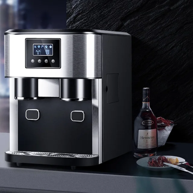Machine à glaçons 3-en-1 avec glace pilée et eau froide, machine à glaçons rapide en 7-9 minutes, écran LCD pour la maison, les fêtes et les cafés 1