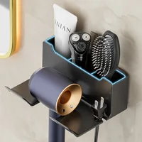 Storage Holder Hair Dryer Holder Wall Mounted Rack Bathroom Shelf Storage Shelves Accessories Shelves Hair Brush Storage Bracket 1