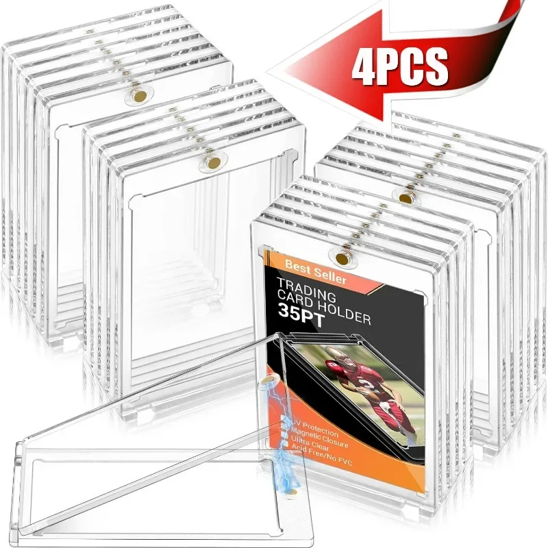 Magnetic Card Holders for Trading Cards Hard Case Protector Acrylic Transparent Protective Sleeve Game Baseball Sports Cards