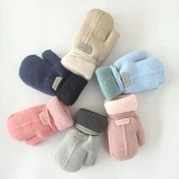 1-7Y Baby Boys Girls Winter Knitted Gloves Warm Rope Full Finger Thick Mittens Gloves for Children Toddler Kids Accessories 1