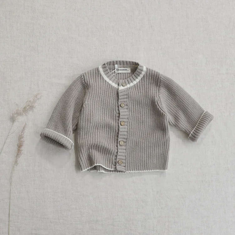 Spring Autumn Baby Sweater Set Newborn Jumpsuit Baby Sweater Cardigan Jacket Hat Three Piece Set Boys Girls Winter Clothes