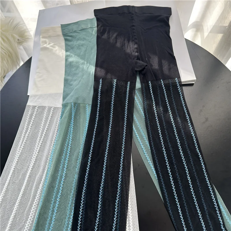 Sexy Gestreifte Strumpfhosen Für Frauen Weizen Ohr Vertikale Linie Strumpfhosen Weibliche Mesh Mode Lange Socken Samt Stretch Seide Strümpfe Neue – Detail 9