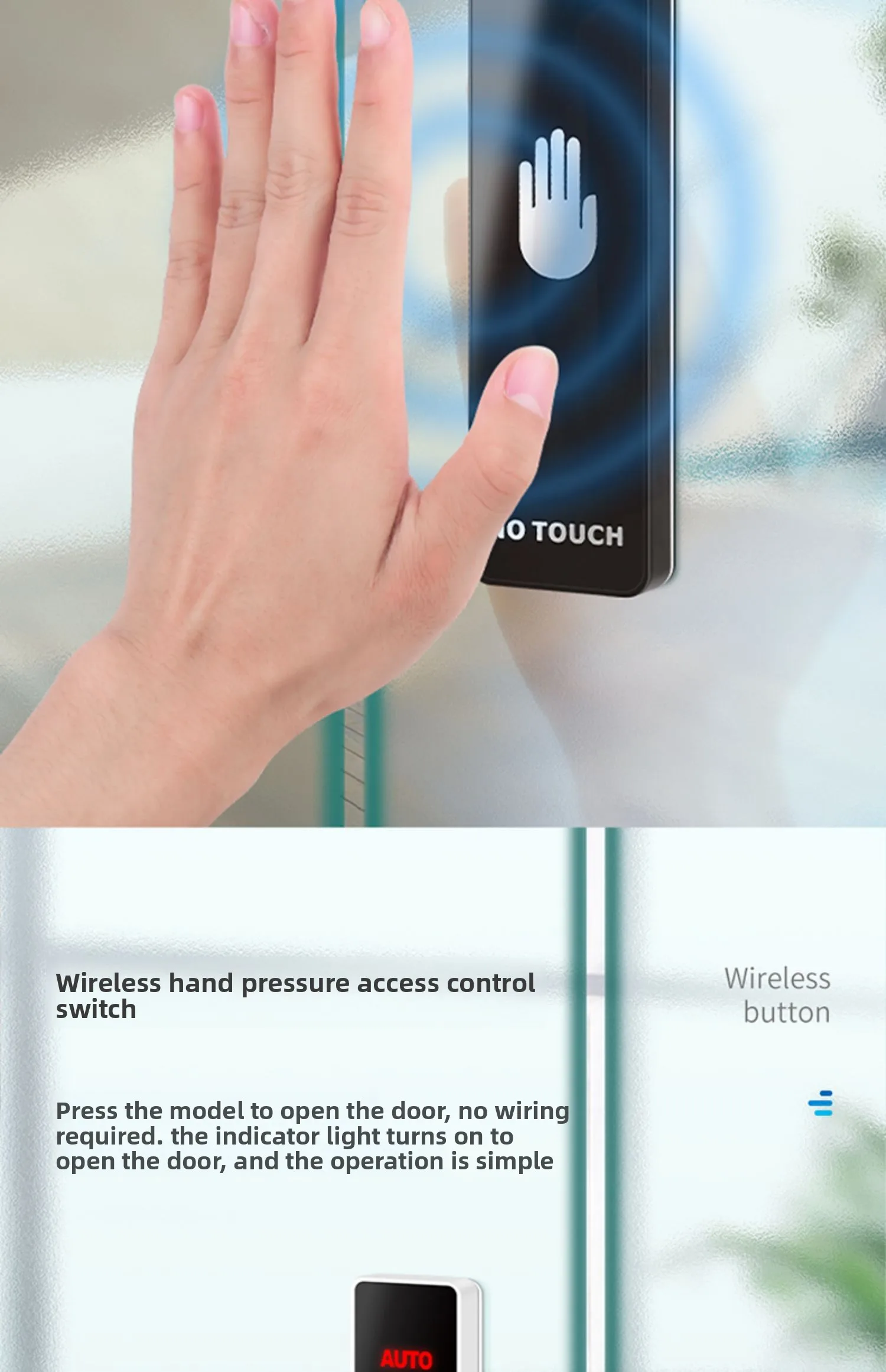 automatic door wireless hand-press switch wireless door opener remote control bu