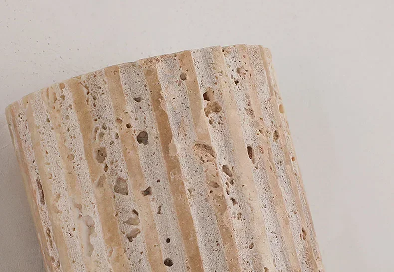 Yellow Travertine Stone Wall Mounted Lamp for Shop Restaurant Cafe Indoor Outdoor Decoration Sconce Light Background House