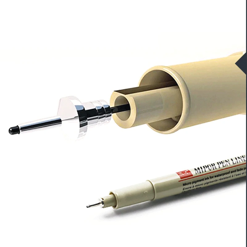 Pen Marker 1 Pcs Pigment Liner Pigma Neelde Pen Micron 005 01 02 03 04 05 08 Brush Different Tip Black Fineliner Sketching