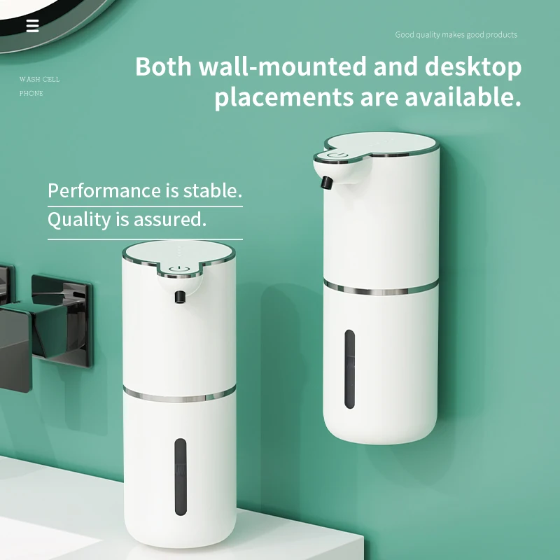 HOMEFISH Electric Soap Dispenser 380ml Automatic Foam Induction Hand Washing Liquid Dispenser Rechargeable Foam Machine