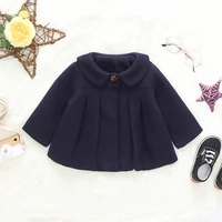 New Baby Girls Woolen Jacket Coat Kids Winter Outerwear Clothes Children Spring Autumn Mid-length Windbreaker 4