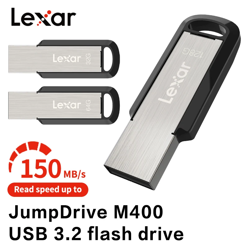 렉사 M400 USB 3.2 펜 드라이브 32GB 64GB 128GB 256GB 플래시 메모리 스틱 USB 점프드라이브 메탈 암호화 U 디스크 (노트북용)