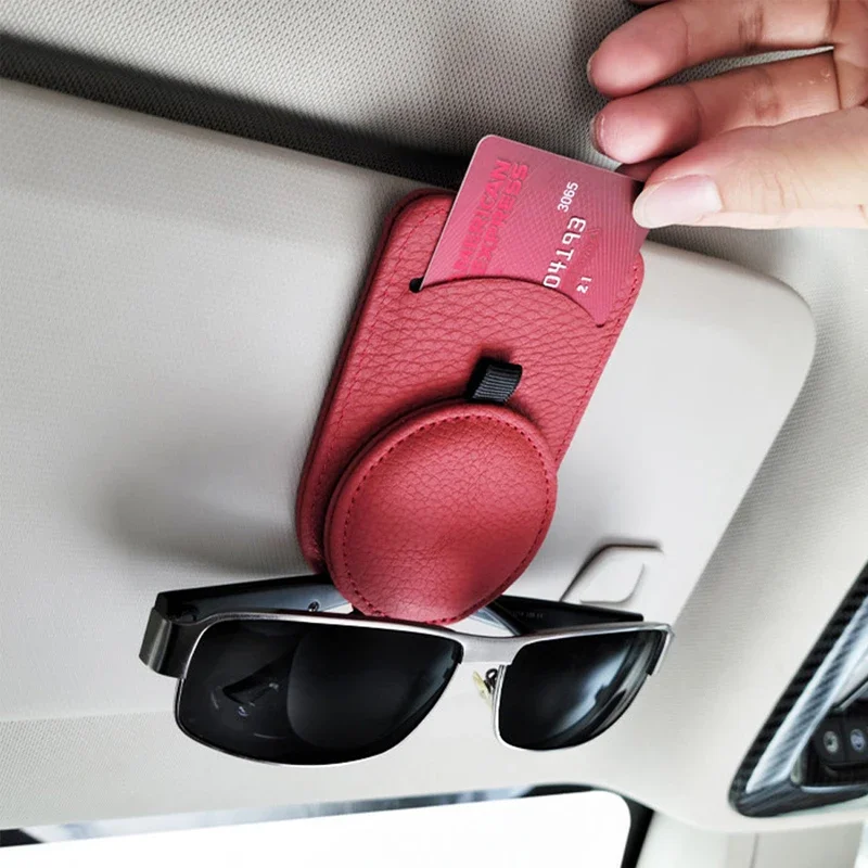 

Car Visor Sunglasses Holder Clip Leather Visor Clips For Glasses Universal For Car Interior Parts Card Ticket Fastener Portable