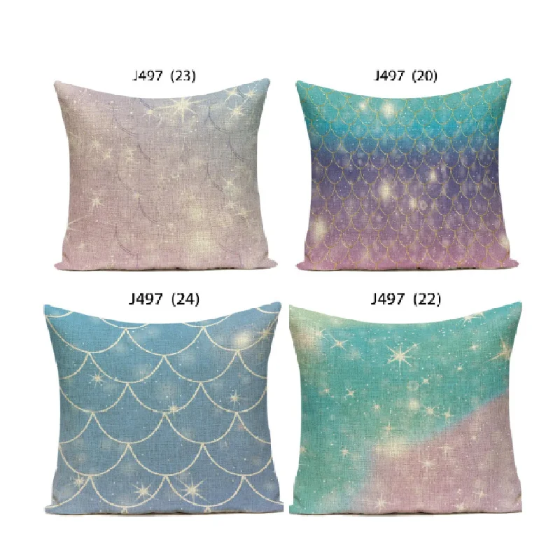 

Star Cushion Cover Striped Sofa Home Decor 45x45cm Printed Creative Art Gradient Fish Scale Pillow Cover Colourful Modern G105