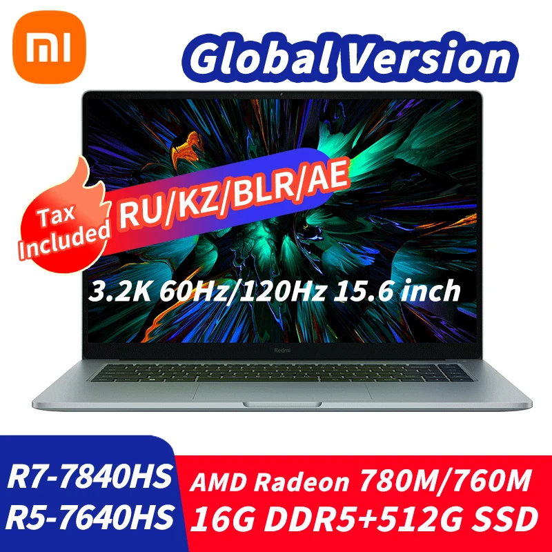 Xiaomi Redmi Book Pro 15 2023 Laptop Ryzen 7 7840Hs/Ryzen 5 7640Hs 3.2K 120Hz Hdr 15.6 "16G Ddr5 + 512G Ssd Notebook Windows 11 Pc