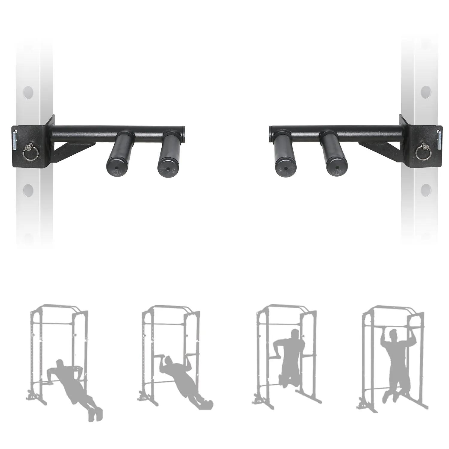 SYL Fitness Dip Bar Attachments for 50x50mm/ 75x75mm Power Rack-Narrow & Wide Dips Double Handles